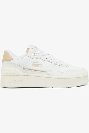 Lacoste Womens T-Clip Platform Leather Trainers in - Size UK 6