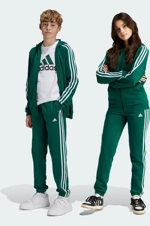 adidas Kids Unisex Essentials 3-Stripes Fleece Pants - Recycled Material - Size 15-16Y