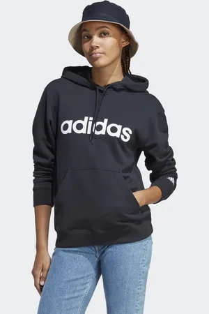 adidas Womens Essentials Linear Hoodie - Cotton - Size Small