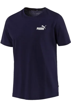 PUMA Mens ESS Logo T-Shirt (Peacoat) - Cotton - Size X-Small