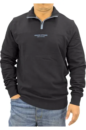 Weekend Offender Mens Sweatshirt Quarter Zip Pullover Long Sleeve Top - Cotton - Size X-Large