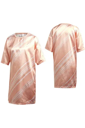 adidas Originals Trefoil T-Shirt Dress Casual Summer Top Rose - Womens - - Size UK 8