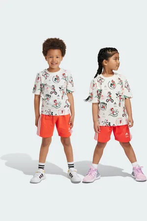 adidas Kids Unisex Disney Mickey Mouse Tee Set - Cotton - Size 5-6Y