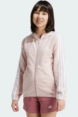 adidas Kids Unisex Essentials 3-Stripes Full-Zip Hoodie - Cotton - Size 14-15Y