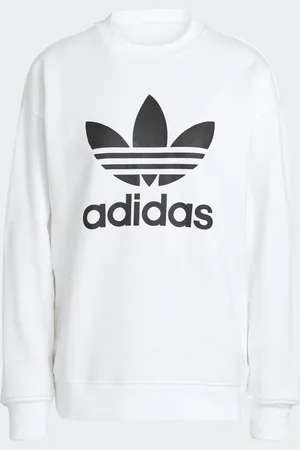 adidas Womens Trefoil Crew Sweatshirt - Cotton - Size 8 UK