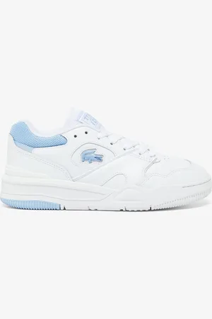 Lacoste Womens Lineshot Leather Trainers in blue - Size UK 6