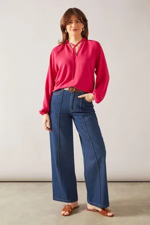 wallis Womens Woven Tie Neck Blouse - - Size 8 UK