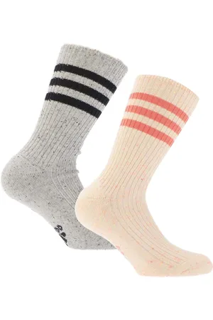adidas Mens 2 Pack Lounge Crew Socks in Multi colour - Cotton - Size Small