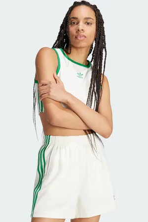 adidas Womens Cropped Tank Top - Cotton - Size Large