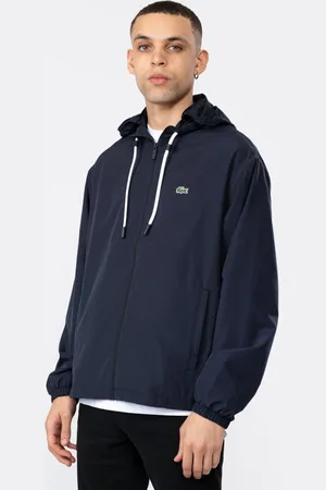 Lacoste Mens Short Water-Resistant Jacket With Removable Hood - - Size X-Large