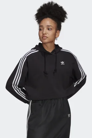 adidas Womens Adicolor Classics Crop Hoodie - Cotton - Size 10 UK