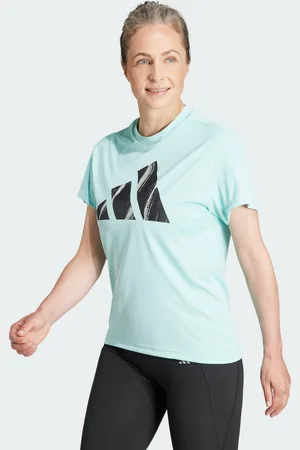 adidas Womens Run It Brand Love Tee - recycled_material - Size 2XS