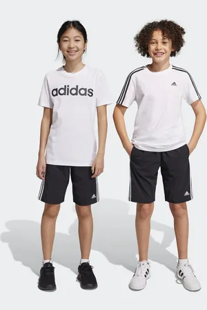 adidas Kids Unisex Essentials 3-Stripes Woven Shorts - Recycled Material - Size 11-12Y