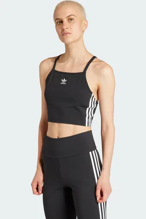 adidas Womens Adicolor 3-Stripes Crop Top - Cotton - Size X-Small