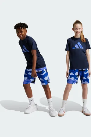 adidas Kids Unisex Train Essentials Seasonal Print Shorts - Recycled Material - Size 11-12Y