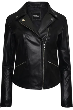 Barneys Originals Womens Ribbed Leather Jacket - - Size 18 UK