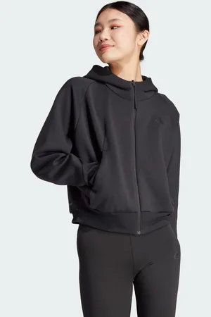 adidas Womens Z.N.E. Full-Zip Hoodie - Cotton - Size X-Large