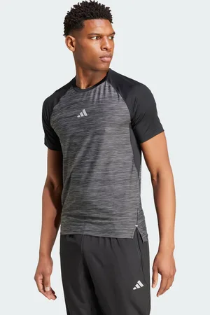 adidas Mens Gym+ Training 3-Stripes Tee - Recycled Material - Size Small