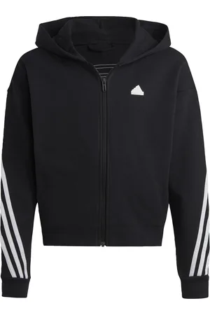 adidas Kids Unisex Future Icons 3-Stripes Full-Zip Hoodie - Cotton - Size 9-10Y