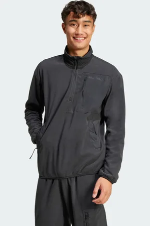 adidas Mens City Escape Polar Fleece 1/2 Zip Top - Recycled Material - Size Large