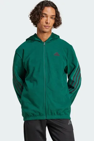 adidas Mens Future Icons 3-Stripes Polar Fleece Full-zip Hoodie - Recycled Material - Size X-Large