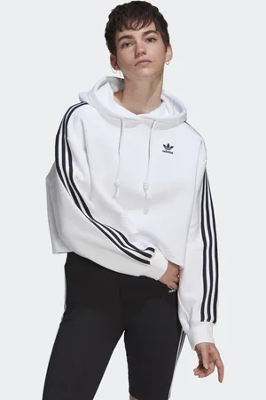 adidas Womens Adicolor Classics Crop Hoodie - Cotton - Size 14 UK