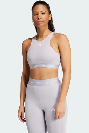 adidas Womens TECHFIT Medium-Support High-Neck Bra - Recycled Material - Size 2XL (C-D)