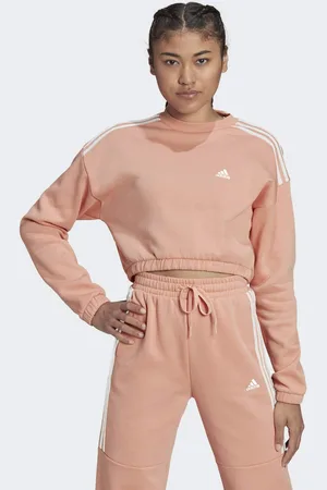 adidas Womens Hyperglam Crop Crew Sweatshirt - Cotton - Size Large