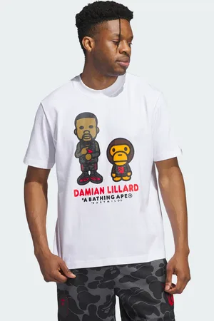 adidas Mens BAPE x Dame 9 Graphic Tee - Cotton - Size Small