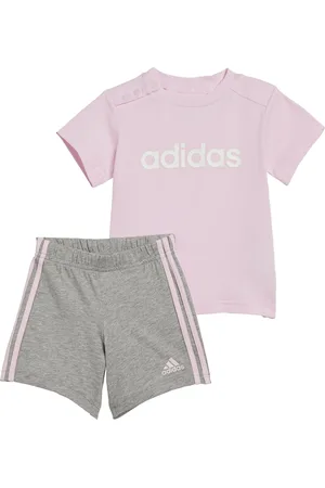 adidas Kids Unisex Essentials Lineage Organic Cotton Tee and Shorts Set - - Size 0-3M