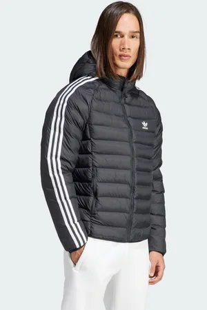 adidas Mens Padded Hooded Puffer Jacket - Recycled Material - Size Medium