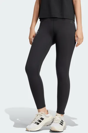 adidas Womens Signature Graphic Print High-Waisted 7/8 Leggings - Recycled Material - Size Small