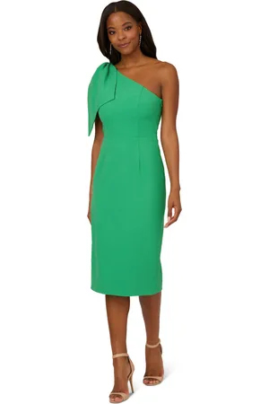 Adrianna Papell Womens One Shoulder Bow Midi Dress - - Size 6 UK