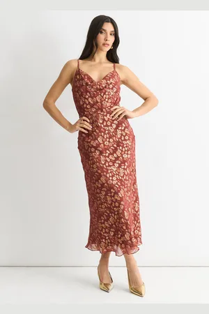 Gini London Womens Viscose Animal Jacquard Cowl Midi Dress - Size 16 UK