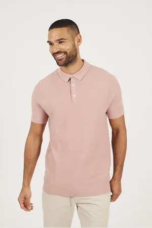 Brave Soul Mens Dusty Short Sleeve Knitted Polo Shirt - Size Large