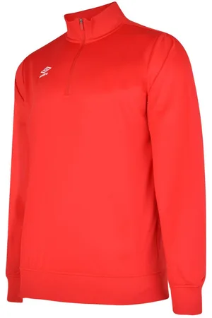 Umbro Mens Club Essential Half Zip Sweatshirt (Vermillion) - - Size X-Large