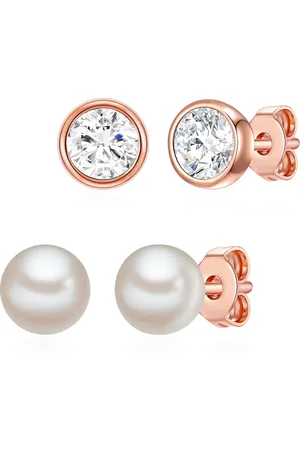 Rafaela Donata Womens Set of 2 stud earring sterling silver freshwater cultured pearl white embellished with swan - One Size