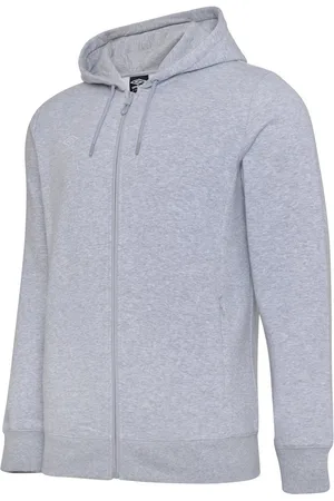 Umbro Mens Club Leisure Full Zip Hoodie (Grey Marl/White) - - Size Large
