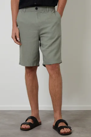 Threadbare Mens Pale Linen Blend Chino Shorts - Size 34W/32L