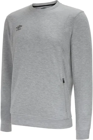 Umbro Mens Pro Stacked Logo Fleece Pullover (Grey Marl/Black) - - Size Small