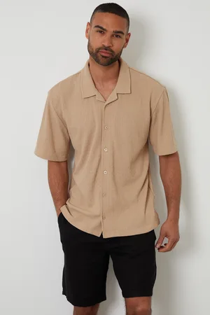Threadbare Mens Textured Relaxed Fit Short Sleeve Shirt - Size X-Large