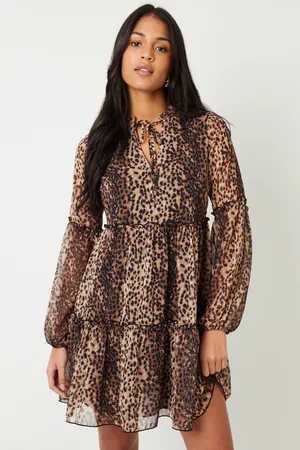 Threadbare Womens Tiered Chiffon Mini Dress - Size 14 UK