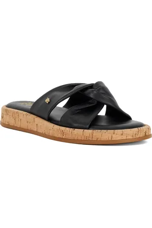 Dune Womens Ladies Lita - Cork Wedge Open Toe Sandals - Leather - Size UK 6