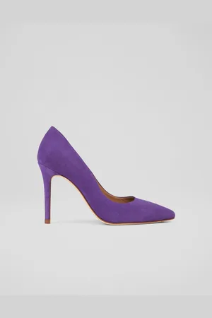 LK Bennett Womens Fern Closed Courts,Plum - Suede - Size UK 9