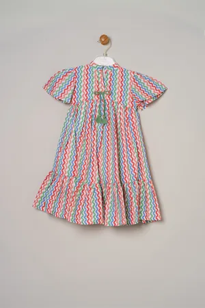MISS Girls Printed Boho Summer Dress - - Size 5Y