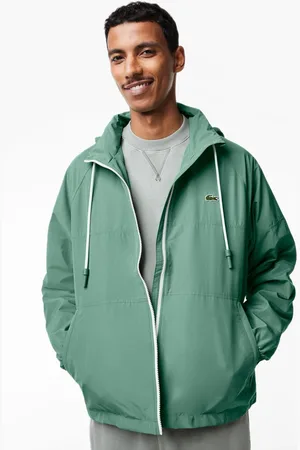Lacoste Mens Detachable Hood Water-Repellent Jacket in - Size Medium/Large