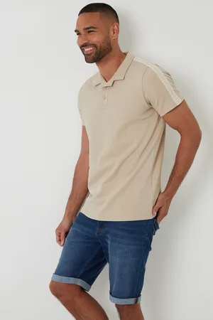 Threadbare Mens Crochet Detail Revere Collar Polo Shirt - Size X-Large