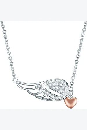 Rafaela Donata Womens Necklace with pendant sterling silver bicolor zirconia white - - Size 40cm