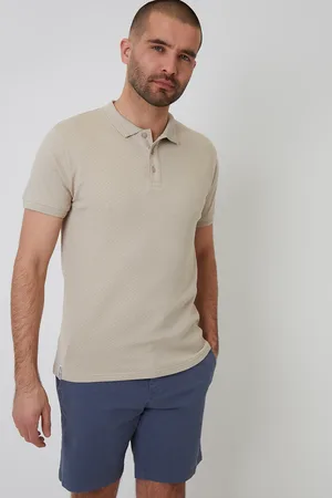 Threadbare Mens Textured Cotton Short Sleeve Polo Shirt - Size Medium