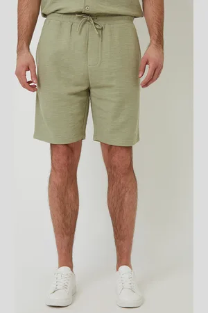 Threadbare Mens Pale Textured Elasticated Waist Shorts - Size Large